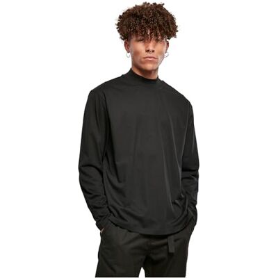 Urban Classics Herren Heavy Boxy Mock Neck Longsleeve T-Shirt, Black, M Urban Classics Herren Heavy Boxy Mock Neck Longsleeve T-Shirt, Black, M