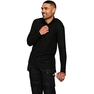Uneek clothing Herren Langärmeliges Poloshirt Polohemd, Schwarz, L Uneek clothing Herren Langärmeliges Poloshirt Polohemd, Schwarz, L
