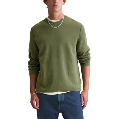 Marc O' Polo Marc OߴPolo Denim Herren Pullover mit Stretch-Anteil Regular Fit, Grün (Dark Moss), XL Marc O' Polo Marc OߴPolo Denim Herren Pullover mit Stretch-Anteil Regular Fit, Grün (Dark Moss), XL