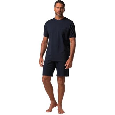 JP 1880 Herren große Größen Übergrößen Menswear L-8XL Schlafanzug, kurzer Zweiteiler, Melange-Jersey, T-Shirt, Shorts Navy blau L 826253130-L JP 1880 Herren große Größen Übergrößen Menswear L-8XL Schlafanzug, kurzer Zweiteiler, Melange-Jersey, T-Shirt, Shorts Navy blau L 826253130-L