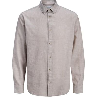 JACK & JONES Jjesummer Linen Blend Shirt L/S Sn JACK & JONES Jjesummer Linen Blend Shirt L/S Sn