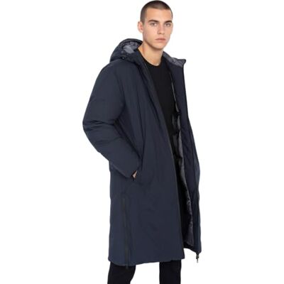 Schott NYC Unisex Fargo Lange Daunenjacke mit Reißverschluss, Marineblau, Small Schott NYC Unisex Fargo Lange Daunenjacke mit Reißverschluss, Marineblau, Small