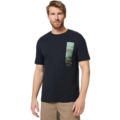 Marc O' Polo Herren T-Shirt aus Bio-Baumwolle Regular Fit, Blau (Dark Navy), L Marc O' Polo Herren T-Shirt aus Bio-Baumwolle Regular Fit, Blau (Dark Navy), L