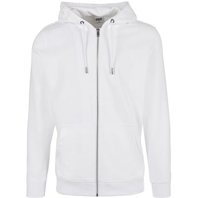 Urban Classics Herren Basic Terry Zip Hoody Strickjacke, White, L Urban Classics Herren Basic Terry Zip Hoody Strickjacke, White, L