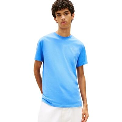 Tommy Jeans Herren T-Shirt Kurzarm Linear Chest Tee Slim Fit, Blau (Blue Twilight), M Tommy Jeans Herren T-Shirt Kurzarm Linear Chest Tee Slim Fit, Blau (Blue Twilight), M