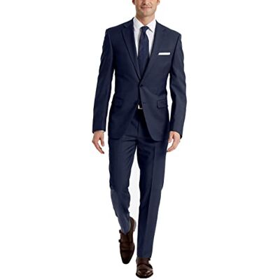 Calvin Herren Anzughose Business-Anzug Hosen-Set, Blauer Köper, 30W / 32L Calvin Herren Anzughose Business-Anzug Hosen-Set, Blauer Köper, 30W / 32L