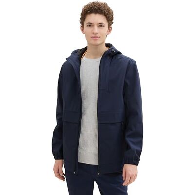 TOM TAILOR Denim Herren Softshell Windbreaker Jacke mit Kapuze,10668 Sky Captain Blue, S TOM TAILOR Denim Herren Softshell Windbreaker Jacke mit Kapuze,10668 Sky Captain Blue, S