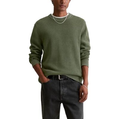 Marc O' Polo Marc OߴPolo Denim Herren Strickpullover aus Bio-Baumwolle mit Rundhalsausschnitt, Grün (Swamp Green), L Marc O' Polo Marc OߴPolo Denim Herren Strickpullover aus Bio-Baumwolle mit Rundhalsausschnitt, Grün (Swamp Green), L