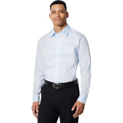 Amazon Herren Hemden, Knopfleiste, Langarm, Regular-Fit-Stretch, Hellblau, L Amazon Herren Hemden, Knopfleiste, Langarm, Regular-Fit-Stretch, Hellblau, L