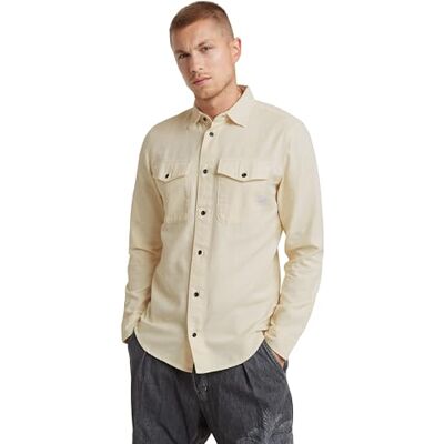 G-STAR RAW Herren Marine Slim Hemd, Beige (Ecru gd D24963-D454-C487), L G-STAR RAW Herren Marine Slim Hemd, Beige (Ecru gd D24963-D454-C487), L