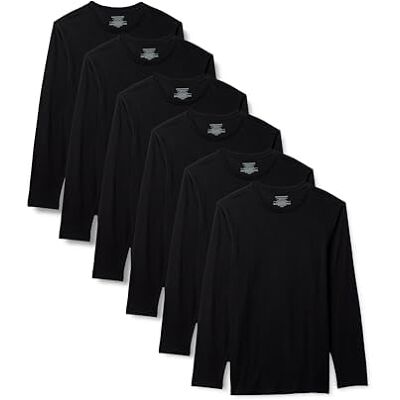 Amazon Unterhemd Herren Slim Fit Unterhemden mit Rundhalsausschnitt, 6er Pack, Schwarz, XS Amazon Unterhemd Herren Slim Fit Unterhemden mit Rundhalsausschnitt, 6er Pack, Schwarz, XS