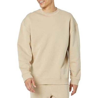 Amazon Herren Sweatshirt mit Rundhalsausschnitt und übergroßer Passform (erhältlich in Big & Tall), Bräunen, XXL Amazon Herren Sweatshirt mit Rundhalsausschnitt und übergroßer Passform (erhältlich in Big & Tall), Bräunen, XXL