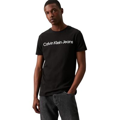 Calvin Herren T-Shirt Kurzarm Core Institutional Logo Slim Tee Rundhalsausschnitt, Schwarz (Ck Black), 3XL Calvin Herren T-Shirt Kurzarm Core Institutional Logo Slim Tee Rundhalsausschnitt, Schwarz (Ck Black), 3XL