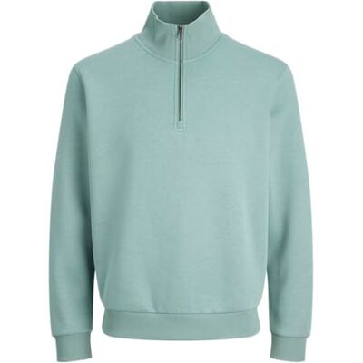JACK & JONES Male Sweatshirt mit halbem Reißverschluss Einfarbig Sweatshirt mit halbem Reißverschluss JACK & JONES Male Sweatshirt mit halbem Reißverschluss Einfarbig Sweatshirt mit halbem Reißverschluss