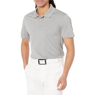Amazon Herren Golf-Poloshirt, kurzärmelig, Dri-Fit, schmale Passform, schnelltrocknend, Light Grey Heather, Größe S Amazon Herren Golf-Poloshirt, kurzärmelig, Dri-Fit, schmale Passform, schnelltrocknend, Light Grey Heather, Größe S