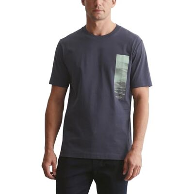 Marc O' Polo Herren T-Shirt aus Bio-Baumwolle Regular Fit, Blau (Dark Navy), XL Marc O' Polo Herren T-Shirt aus Bio-Baumwolle Regular Fit, Blau (Dark Navy), XL