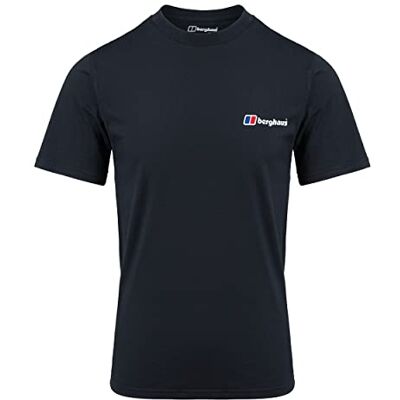 Berghaus Herren Organic T-Shirt mit klassischem Logo auf Vorder- und Rückseite T-Shirt, Schwarz/Schwarz, S Berghaus Herren Organic T-Shirt mit klassischem Logo auf Vorder- und Rückseite T-Shirt, Schwarz/Schwarz, S
