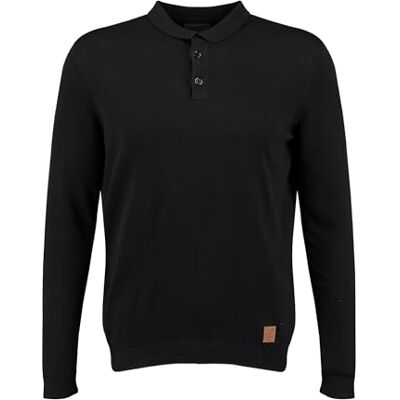 KEY LARGO Herren KLPISA Polo Button Pullover, Black (1100), XXXL KEY LARGO Herren KLPISA Polo Button Pullover, Black (1100), XXXL