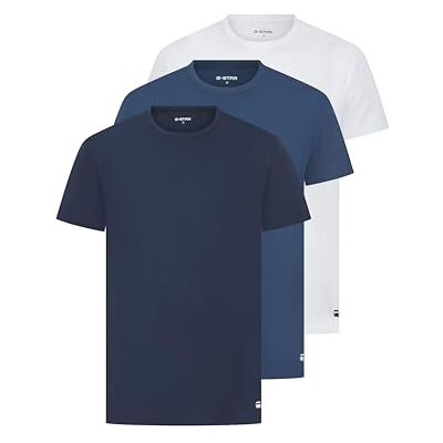 G-STAR Cove Herren Schlaf-T-Shirts, 3er-Pack, Dark Denim Bright White Navy, M G-STAR Cove Herren Schlaf-T-Shirts, 3er-Pack, Dark Denim Bright White Navy, M