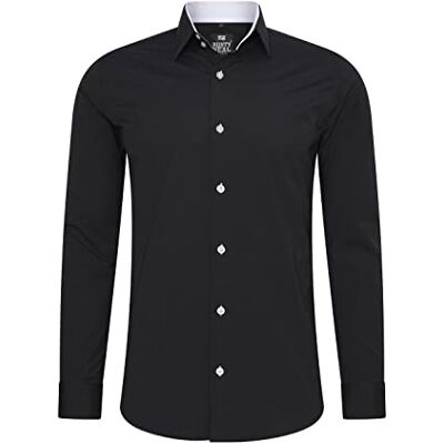 Rusty Neal Herren-Hemd Premium Slim Fit Langarm Stretch Grau Kentkragen Business-Hemd Freizeithemd M Rusty Neal Herren-Hemd Premium Slim Fit Langarm Stretch Grau Kentkragen Business-Hemd Freizeithemd M