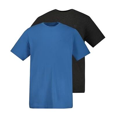 JP 1880 Herren große Größen Übergrößen Menswear L-8XL T-Shirts, Basic, 2er-Pack, Rundhals ägäisblau L 702637730-L JP 1880 Herren große Größen Übergrößen Menswear L-8XL T-Shirts, Basic, 2er-Pack, Rundhals ägäisblau L 702637730-L