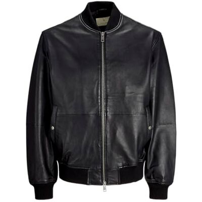 JACK & JONES JACK&JONES Herren Jprccbranco Leather Bomber Bomberjacke, Black, XS JACK & JONES JACK&JONES Herren Jprccbranco Leather Bomber Bomberjacke, Black, XS