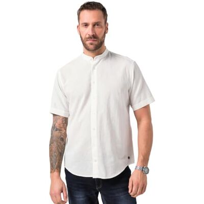 JP 1880 Herren große Größen Übergrößen Menswear L-8XL Hemd, Halbarm, Leinenmix, Stehkragen, Modern Fit JP 1880 Herren große Größen Übergrößen Menswear L-8XL Hemd, Halbarm, Leinenmix, Stehkragen, Modern Fit