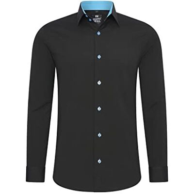 Rusty Neal Herren-Hemd Premium Slim Fit Langarm Stretch Grau Kentkragen Business-Hemd Freizeithemd M Rusty Neal Herren-Hemd Premium Slim Fit Langarm Stretch Grau Kentkragen Business-Hemd Freizeithemd M