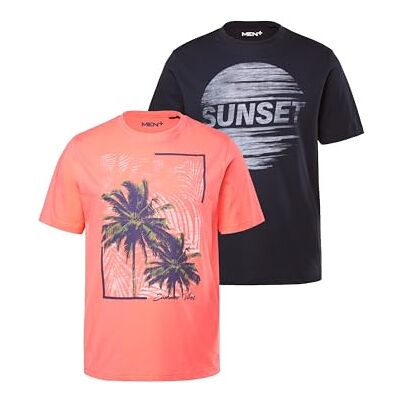 Men Plus Herren große Größen Übergrößen Menswear L-8XL T-Shirts, 2er-Pack, Halbarm, Print Koralle XL 839911506-XL Men Plus Herren große Größen Übergrößen Menswear L-8XL T-Shirts, 2er-Pack, Halbarm, Print Koralle XL 839911506-XL