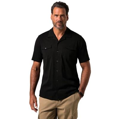JP 1880 Herren große Größen Übergrößen Menswear L-8XL Jersey-Hemd, Halbarm, Cuba-Kragen, Cuba-Fit schwarz 4XL 840087100-4XL JP 1880 Herren große Größen Übergrößen Menswear L-8XL Jersey-Hemd, Halbarm, Cuba-Kragen, Cuba-Fit schwarz 4XL 840087100-4XL