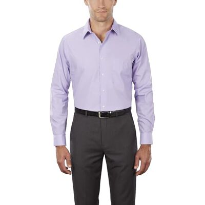 Van Heusen Herren große Kleiderhemd, hohe Passform, Popeline Klassisches Hemd, Lavendel, 51 cm Hals 89 cm-91 cm Ärmel Van Heusen Herren große Kleiderhemd, hohe Passform, Popeline Klassisches Hemd, Lavendel, 51 cm Hals 89 cm-91 cm Ärmel