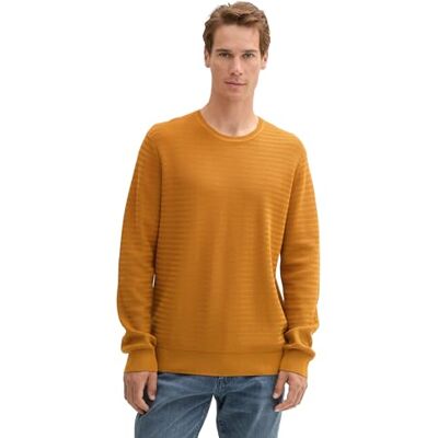 TOM TAILOR Herren Strickpullover aus Baumwolle, 10821 Peanut Butter Brown, L TOM TAILOR Herren Strickpullover aus Baumwolle, 10821 Peanut Butter Brown, L