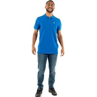 Tommy Jeans Herren Poloshirt Kurzarm Slim Fit, Blau (Persian Blue), XS Tommy Jeans Herren Poloshirt Kurzarm Slim Fit, Blau (Persian Blue), XS