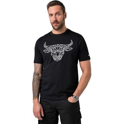 JP 1880 Herren große Größen Übergrößen Menswear L-8XL T-Shirt, Halbarm, Brustprint, bis 8 XL schwarz 5XL 846719100-5XL JP 1880 Herren große Größen Übergrößen Menswear L-8XL T-Shirt, Halbarm, Brustprint, bis 8 XL schwarz 5XL 846719100-5XL