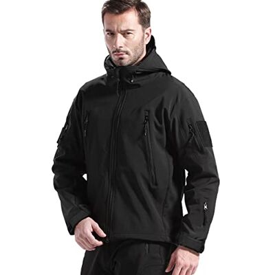FREE SOLDIER Herren Winterjacke Military Softshell Jacken Outdoor Fleecefutter Winddichte Wasserdichte Jacke mit Kapuze Warme Taktische Jacken mit Mehreren Taschen für Jagdausflüge (Schwarz,XL) FREE SOLDIER Herren Winterjacke Military Softshell Jacken Outdoor Fleecefutter Winddichte Wasserdichte Jacke mit Kapuze Warme Taktische Jacken mit Mehreren Taschen für Jagdausflüge (Schwarz,XL)