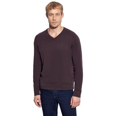 Street One MEN Basic V-Neck Strickpullover Bordeaux red XL Street One MEN Basic V-Neck Strickpullover Bordeaux red XL