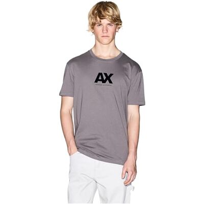 Armani Exchange Men's Short Sleeve Printed Logo Round Collar T-Shirt Grey S Armani Exchange Men's Short Sleeve Printed Logo Round Collar T-Shirt Grey S