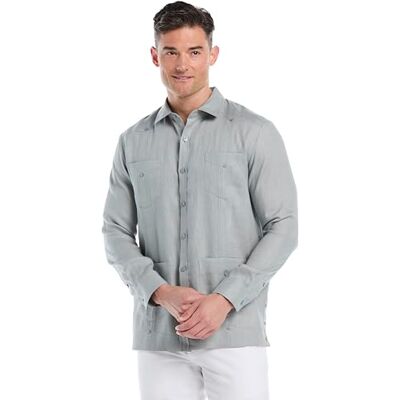 Cubavera Herren Guayabera-Hemd aus 100% Leinen, mit Vier Taschen, langärmelig, Button-Down (erhältlich in Big & Tall), Abgrund, XX-Large Cubavera Herren Guayabera-Hemd aus 100% Leinen, mit Vier Taschen, langärmelig, Button-Down (erhältlich in Big & Tall), Abgrund, XX-Large
