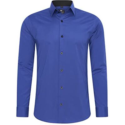Rusty Neal Herren-Hemd Premium Slim Fit Langarm Stretch Grau Kentkragen Business-Hemd Freizeithemd M Rusty Neal Herren-Hemd Premium Slim Fit Langarm Stretch Grau Kentkragen Business-Hemd Freizeithemd M