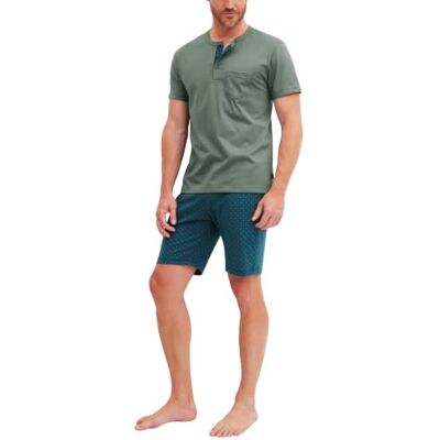 CALIDA Relax Imprint Kurz-Pyjama Herren Laurel Green 52-54 CALIDA Relax Imprint Kurz-Pyjama Herren Laurel Green 52-54