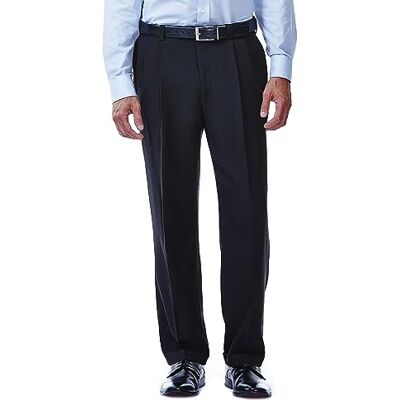 Haggar Herren-Kleiderhose, Schwarz, 32 W/30 L Haggar Herren-Kleiderhose, Schwarz, 32 W/30 L