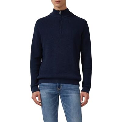 S. Oliver Baumwoll-Pullover mit Struktur und Troyer-Kragen S. Oliver Baumwoll-Pullover mit Struktur und Troyer-Kragen