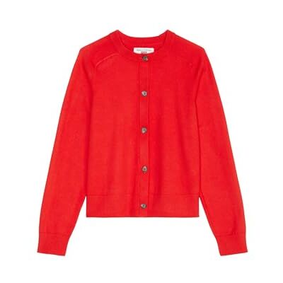 Marc O' Polo Denim Herren Cardigan Strickjacke mit Rundhalsausschnitt, Rot (Vermillion Red), XXS Marc O' Polo Denim Herren Cardigan Strickjacke mit Rundhalsausschnitt, Rot (Vermillion Red), XXS