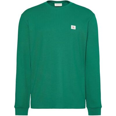 Calvin Herren Langarmshirt Waffle Badge Tee mit Rundhalsausschnitt, Grün (Enchanted Forest), XL Calvin Herren Langarmshirt Waffle Badge Tee mit Rundhalsausschnitt, Grün (Enchanted Forest), XL