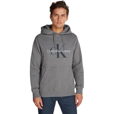 Calvin Herren Hoodie Seasonal Monologo Regular mit Kapuze, Grey Heather (Grau), 6XL Calvin Herren Hoodie Seasonal Monologo Regular mit Kapuze, Grey Heather (Grau), 6XL