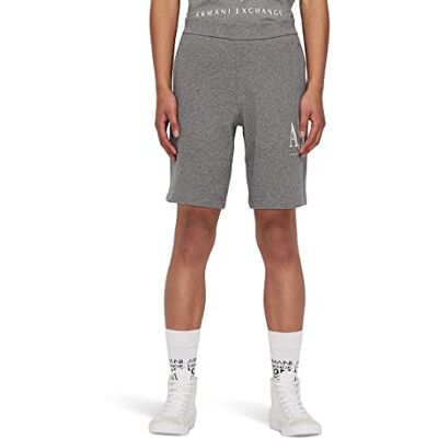 Armani Exchange Herren Embroidered Front Logo, Adjustable Drawstrings Lässige Shorts, Grey, XL Armani Exchange Herren Embroidered Front Logo, Adjustable Drawstrings Lässige Shorts, Grey, XL