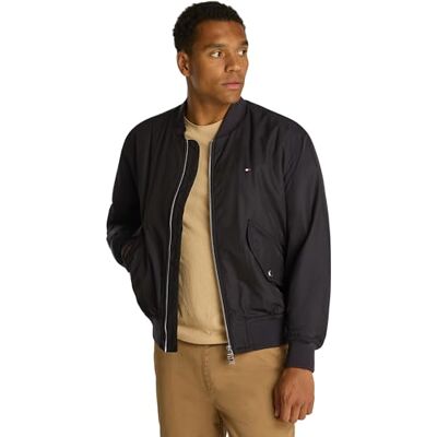Tommy Hilfiger Herren Bomberjacke Authentic Bomber mit Reißverschluss, Schwarz (Black), 3XL Tommy Hilfiger Herren Bomberjacke Authentic Bomber mit Reißverschluss, Schwarz (Black), 3XL