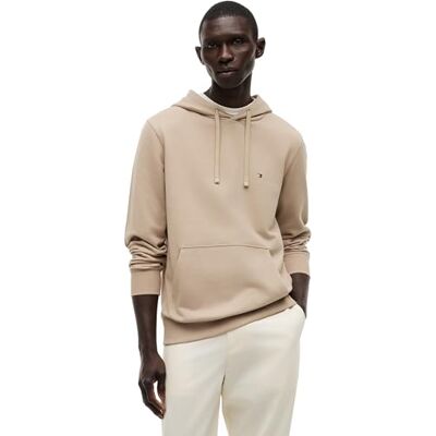 Tommy Hilfiger Herren Hoodie Essential Terry mit Bauchtasche, Beige (Batique Khaki), XL Tommy Hilfiger Herren Hoodie Essential Terry mit Bauchtasche, Beige (Batique Khaki), XL