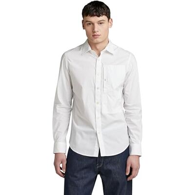 G-STAR RAW Herren G4A Slim Hemd, Weiß (White D24289-4481-110), S G-STAR RAW Herren G4A Slim Hemd, Weiß (White D24289-4481-110), S