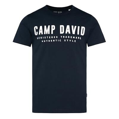 Camp David Herren Basic Logo T-Shirt, Rundhalsausschnitt, 100% Baumwolle, Regular Fit, Mehrere Farben Camp David Herren Basic Logo T-Shirt, Rundhalsausschnitt, 100% Baumwolle, Regular Fit, Mehrere Farben